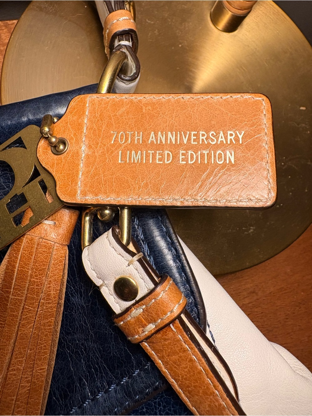 Coach 70th Anniversary Limited Edition Willis Navy and Tan - Shoulder Bag - Picture 5 of 14